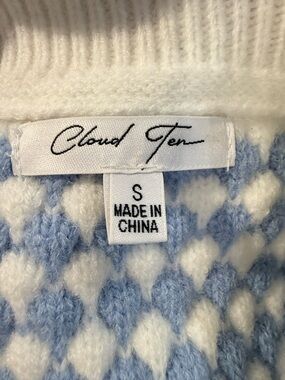 Cloud Ten Women's Blue & White Knit Vest - Small